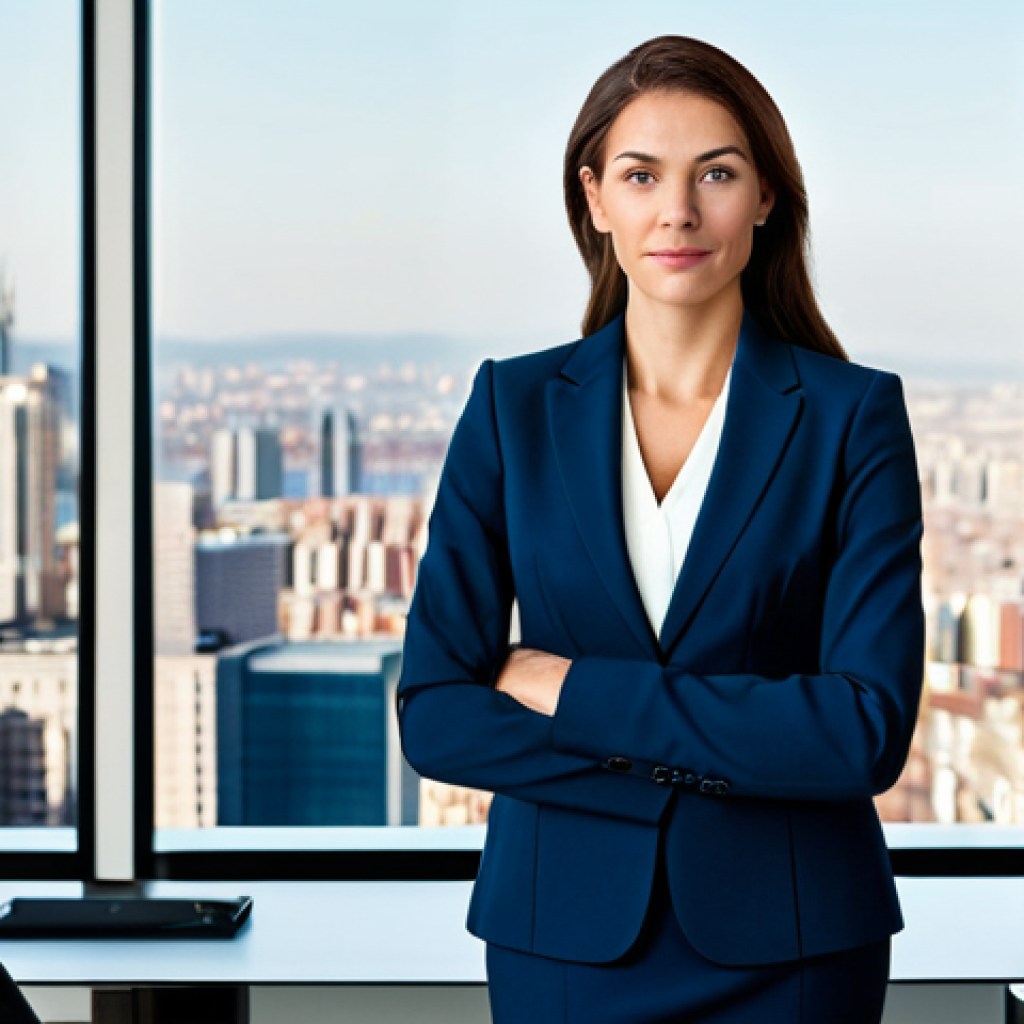 인간의 직관력과 AI의 조화 - Modern Professional**
"A confident businesswoman in a modern, tailored business suit, fully clothed...