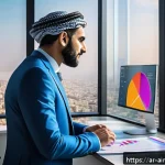 Home 20 AI 기술과 인간의 경험 결합 방법 - A modern office scene in a Middle Eastern city, showcasing a diverse Arab professional man collabora...